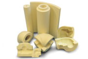 Polyisocyanurate insulation in multiple forms, including pipe, elbows, board, and more.